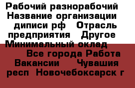 Рабочий-разнорабочий › Название организации ­ диписи.рф › Отрасль предприятия ­ Другое › Минимальный оклад ­ 18 000 - Все города Работа » Вакансии   . Чувашия респ.,Новочебоксарск г.